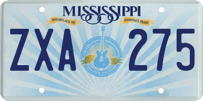 MS license plate ZXA275