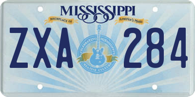 MS license plate ZXA284