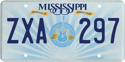 MS license plate ZXA297