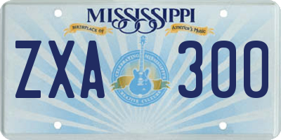MS license plate ZXA300