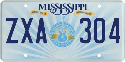 MS license plate ZXA304
