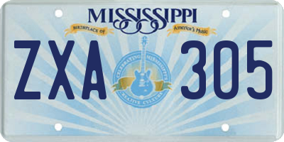 MS license plate ZXA305