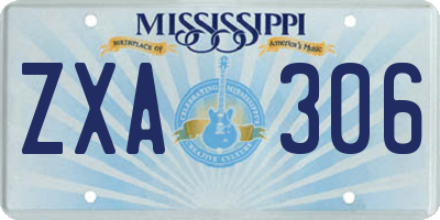 MS license plate ZXA306