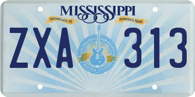 MS license plate ZXA313