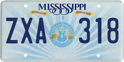 MS license plate ZXA318