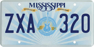 MS license plate ZXA320