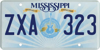 MS license plate ZXA323