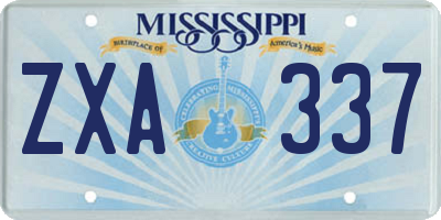 MS license plate ZXA337