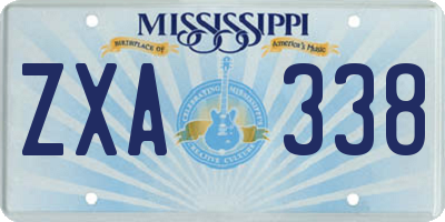 MS license plate ZXA338
