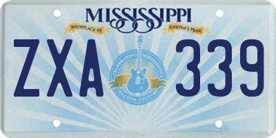 MS license plate ZXA339