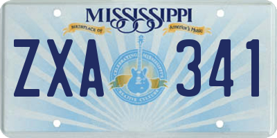 MS license plate ZXA341