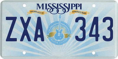 MS license plate ZXA343