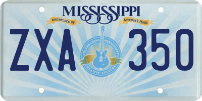 MS license plate ZXA350