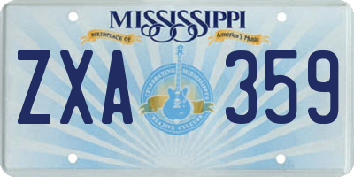 MS license plate ZXA359