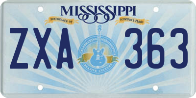 MS license plate ZXA363