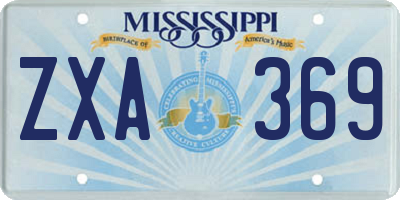 MS license plate ZXA369
