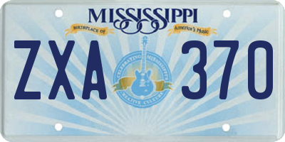 MS license plate ZXA370