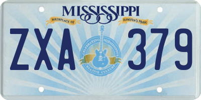 MS license plate ZXA379