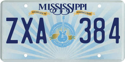 MS license plate ZXA384
