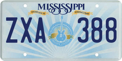 MS license plate ZXA388