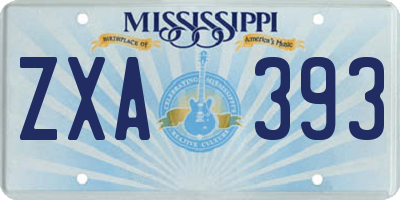 MS license plate ZXA393