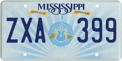 MS license plate ZXA399