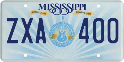 MS license plate ZXA400