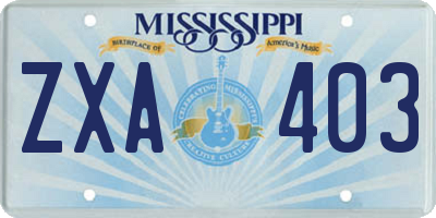 MS license plate ZXA403