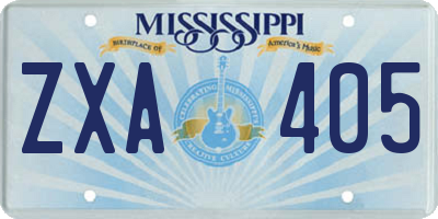 MS license plate ZXA405