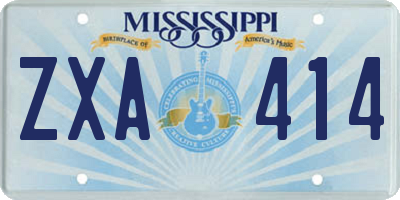 MS license plate ZXA414