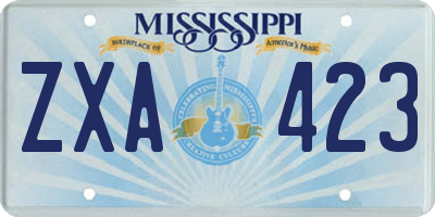MS license plate ZXA423