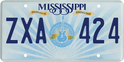 MS license plate ZXA424
