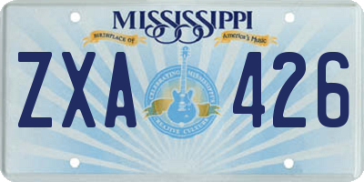 MS license plate ZXA426