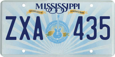 MS license plate ZXA435