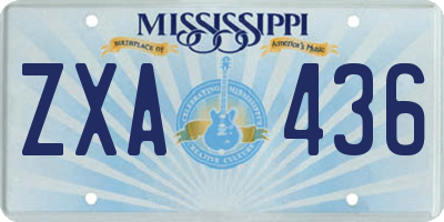 MS license plate ZXA436