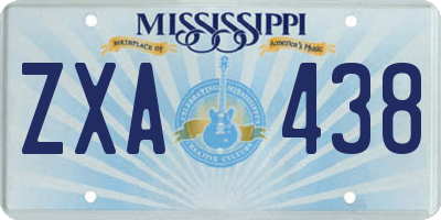 MS license plate ZXA438