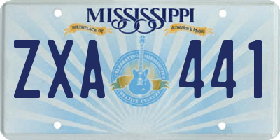 MS license plate ZXA441