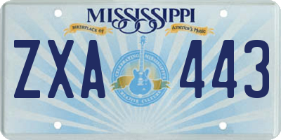 MS license plate ZXA443
