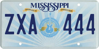 MS license plate ZXA444
