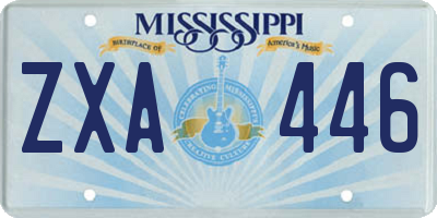 MS license plate ZXA446