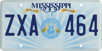MS license plate ZXA464