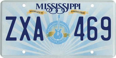 MS license plate ZXA469