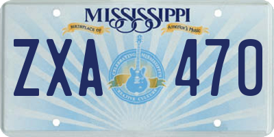 MS license plate ZXA470
