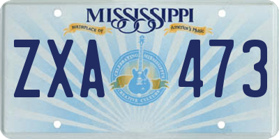 MS license plate ZXA473