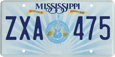 MS license plate ZXA475