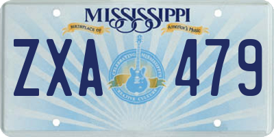 MS license plate ZXA479