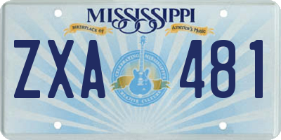 MS license plate ZXA481