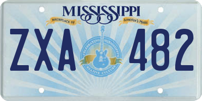 MS license plate ZXA482