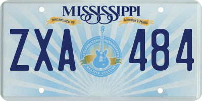 MS license plate ZXA484