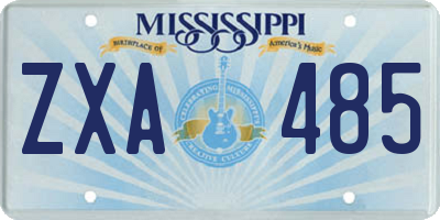 MS license plate ZXA485